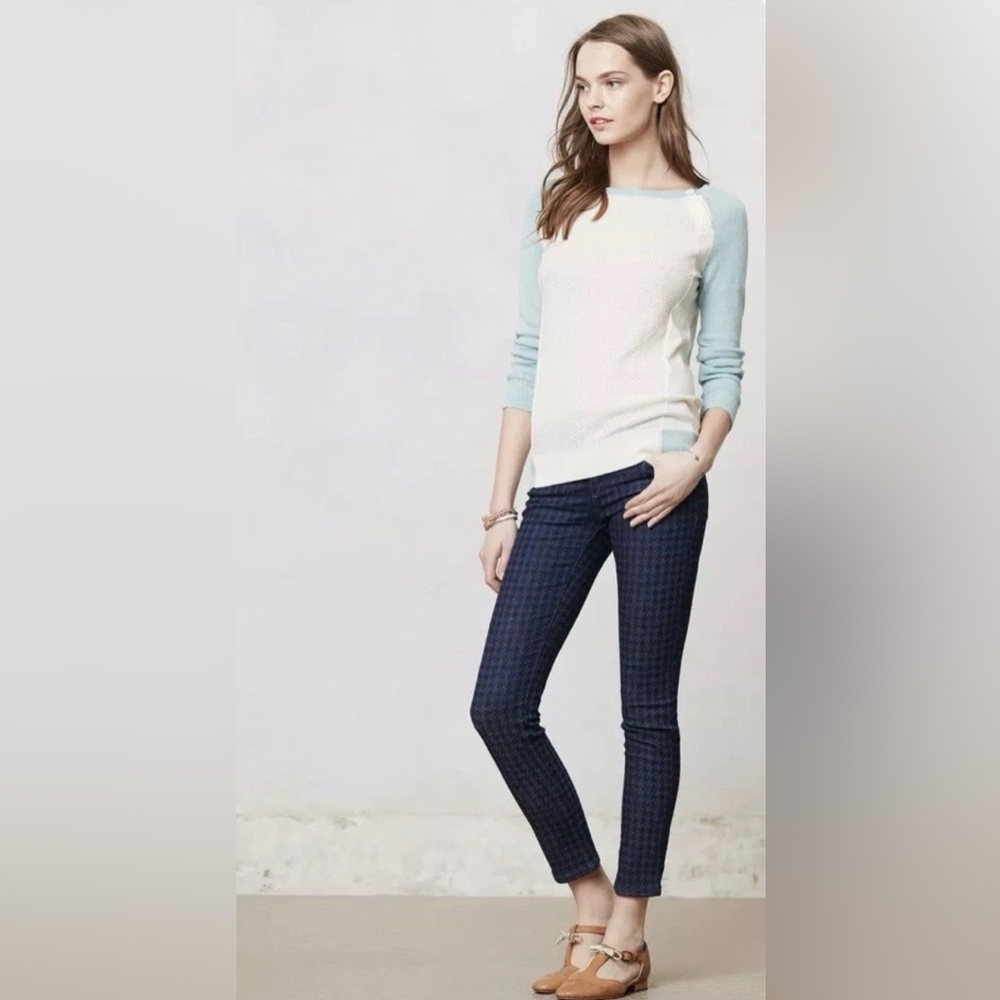 Anthropologie Pilcro and the Letterpress Houndstooth Skinny Jeans Sz 30